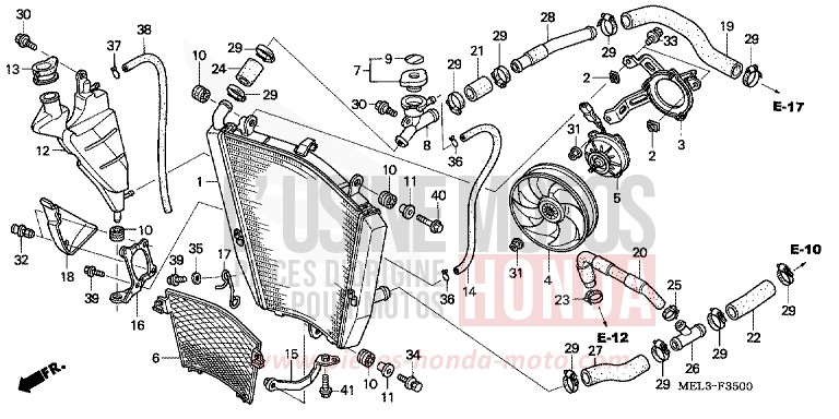 RADIATOR (CBR1000RR4/5) for CBR1000RR Fireblade WINNING RED (R258BB) from 2004